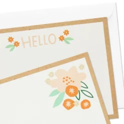 Hallmark Ivory Floral Flat Note Cards In Caddy, Box Of 40 11 Hallmark Ivory Floral Flat Note Cards In Caddy, Box Of 40 -Hallmark Shop Floral SinglePanel Note Cards With Caddy 3CNT5048 05