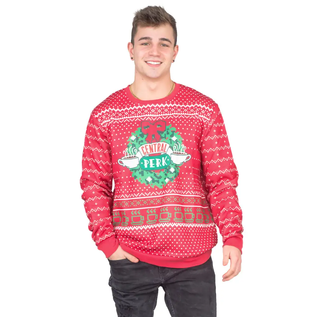 Friends Central Perk Wreath Ugly Christmas Sweater 1 Friends Central Perk Wreath Ugly Christmas Sweater