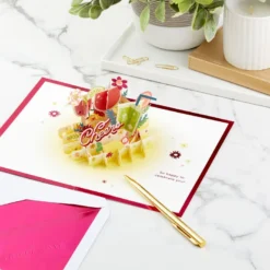 Hallmark Here's To You Cocktail Toast 3D Pop-Up Card 17 Hallmark Here's To You Cocktail Toast 3D Pop-Up Card -Hallmark Shop Fruit Cocktail Drinks Celebration 3D PopUp Card for Her 1299LAD2897 08