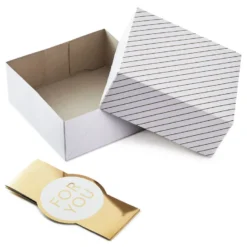 Hallmark 10" Gold And White Striped 2-Pack Gift Boxes With Bands -Hallmark Shop Gold and White Striped 2Pack Gift Boxes With Bands 5EBC1226 03