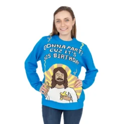 Women's Gonna Party Cuz It's His Birthday Jesus Ugly Christmas Sweater -Hallmark Shop GonnaPartyCuzIt sHisBirthdayJesusUglyChristmasSweater uglysweater51 51