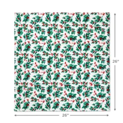 Hallmark 26" Greenery And Berries Christmas Fabric Gift Wrap With Twine And Tag -Hallmark Shop Greenery and Berries Christmas Fabric Gift Wrap With Tag 5XW2087 04