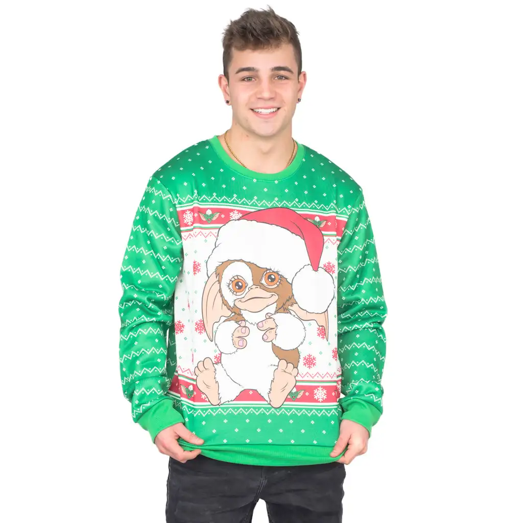 Gremlins Gizmo Santa Ugly Christmas Sweater 1 Gremlins Gizmo Santa Ugly Christmas Sweater