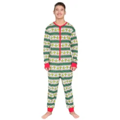 Grinch Family Faces Christmas Pajamas Union Suit