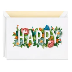 Hallmark Floral Happy Quilled Paper Handmade Birthday Card
