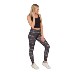 Humping Reindeer Candy Cane Women's Black Christmas Leggings -Hallmark Shop Humping Reindeer Candy Cane Women E2 80 99s Black Christmas Leggings 4