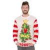 I Love Xmas HOHOHO Grinch Light Up (LED) Christmas Tree And Star Ugly Christmas Sweater