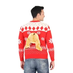 Red 3-D Ugly Christmas Sweater With Stuffed Moose 7 Red 3-D Ugly Christmas Sweater With Stuffed Moose -Hallmark Shop IMG 9459
