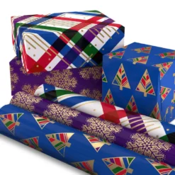 Hallmark Jewel Tones Assorted 3-Pack Christmas Wrapping Paper, 120 Sq. Ft. -Hallmark Shop Jewel Tones Christmas Wrapping Paper Set 5JXW1251 03