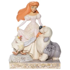 Enesco Jim Shore Disney Ariel, Scuttle And Max White Woodland Figurine, 7.75"