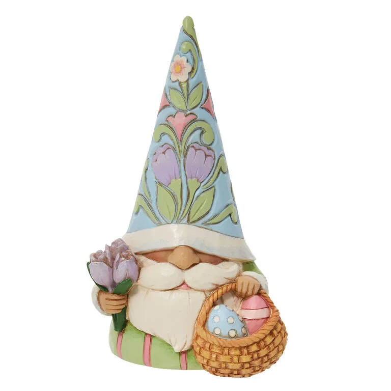 Enesco Jim Shore Gnome With Easter Basket Figurine, 4.9" 1 Enesco Jim Shore Gnome With Easter Basket Figurine, 4.9"