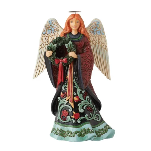 Enesco Jim Shore Holiday Manor Angel Figurine, 9.25" -Hallmark Shop Jim Shore Holiday Manor Angel Wreath Figurine 6012886 01