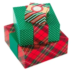 Hallmark Joy To You 3-Pack Christmas Gift Boxes, Assorted Sizes And Designs -Hallmark Shop Joy to You Assorted Christmas Gift Boxes 55XBC1128 01