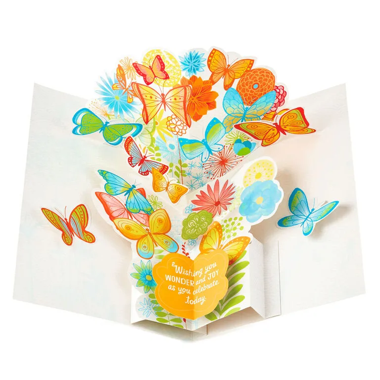 Hallmark 16" Joyful Butterflies Pop-Up Jumbo Birthday Card 2 Hallmark 16" Joyful Butterflies Pop-Up Jumbo Birthday Card - Image 2