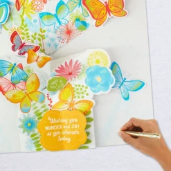 Hallmark 16" Joyful Butterflies Pop-Up Jumbo Birthday Card 15 Hallmark 16" Joyful Butterflies Pop-Up Jumbo Birthday Card -Hallmark Shop Joyful Butterflies Pop Up Birthday Card 1299CBG1010 07