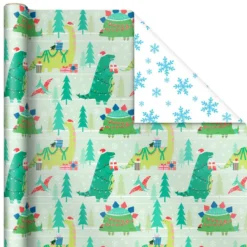 Hallmark Winter Friends 3-Pack Reversible Kids Christmas Wrapping Paper Assortment, 120 Sq. Ft. 9 Hallmark Winter Friends 3-Pack Reversible Kids Christmas Wrapping Paper Assortment, 120 Sq. Ft. -Hallmark Shop Kids Reversible Christmas Gift Wrap Assortment 5JXW1073 04