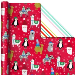 Hallmark Winter Friends 3-Pack Reversible Kids Christmas Wrapping Paper Assortment, 120 Sq. Ft. 11 Hallmark Winter Friends 3-Pack Reversible Kids Christmas Wrapping Paper Assortment, 120 Sq. Ft. -Hallmark Shop Kids Reversible Christmas Gift Wrap Assortment 5JXW1073 06