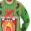 LED Fireplace Ugly Christmas Sweater