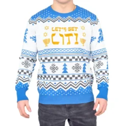 Lets Get Lit Hanukkah Ugly Christmas Sweater