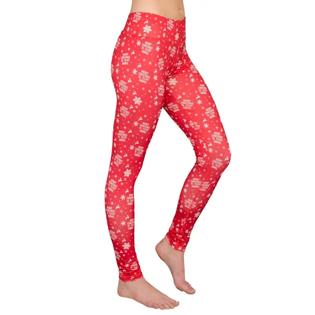 Merry Christmas Ya Filthy Animal Women's Leggings 3 Merry Christmas Ya Filthy Animal Women's Leggings - Image 3