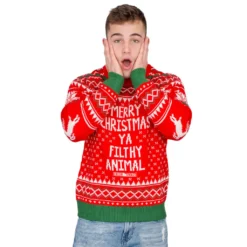 Merry Christmas Ya Filthy Animal Snowflake And Reindeer Ugly Sweater -Hallmark Shop MerryChristmasYaFilthyAnimalSnowflakeandReindeerUglySweater FilthyAnimalSweaterUCS 68
