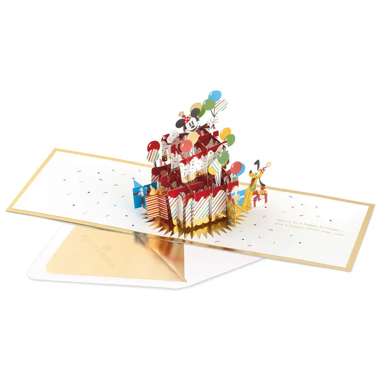 Hallmark Disney Mickey Mouse Cake 3D Pop-Up Birthday Card 3 Hallmark Disney Mickey Mouse Cake 3D Pop-Up Birthday Card - Image 3
