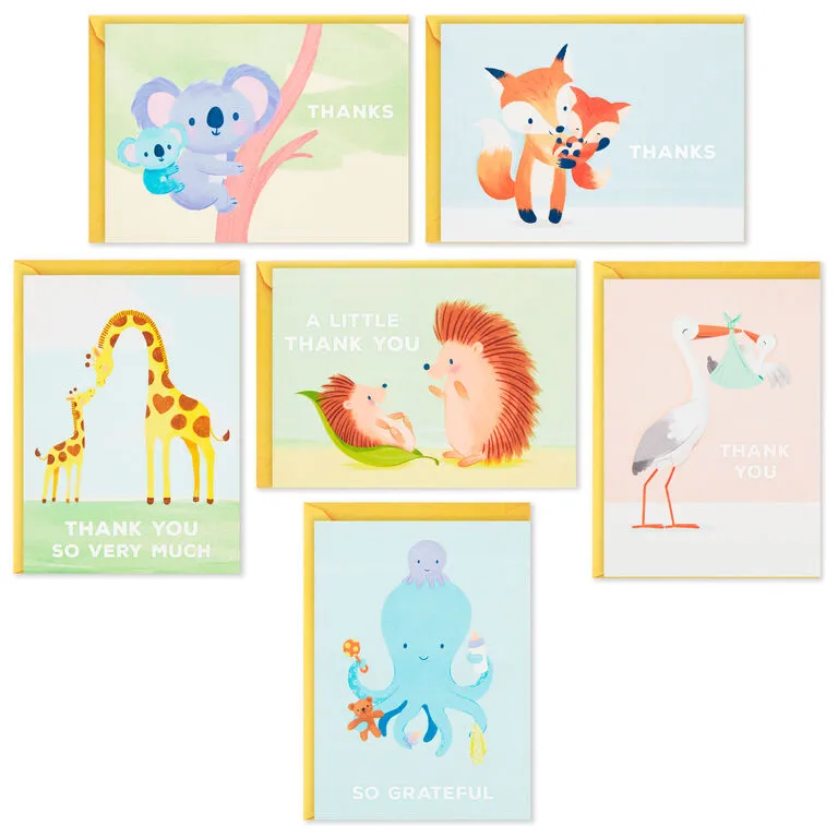 Hallmark Mom And Baby Animal Assortment Blank Thank-You Notes, Pack Of 48 2 Hallmark Mom And Baby Animal Assortment Blank Thank-You Notes, Pack Of 48 - Image 2