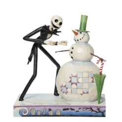 Enesco Jim Shore Disney Tim Burton's The Nightmare Before Christmas Jack With Snowman Figurine, 6.5"
