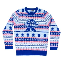 Pabst Fair Isle Beer Holiday Ugly Christmas Sweater -Hallmark Shop PBRFullKnitSweater 2569