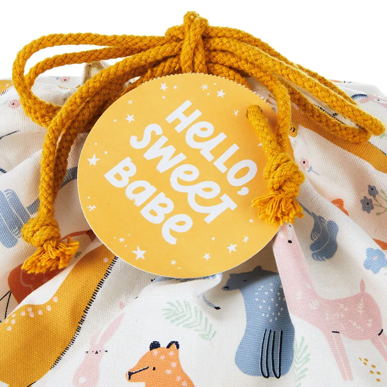 Hallmark 28" Pastel Animals Large Fabric Gift Bag With Tag 3 Hallmark 28" Pastel Animals Large Fabric Gift Bag With Tag - Image 3