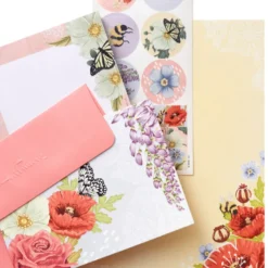 Hallmark Pink Floral Stationery Set And Desk Organizer Box 9 Hallmark Pink Floral Stationery Set And Desk Organizer Box -Hallmark Shop Pink Floral Stationery Set and Note Cards in Box 5STZ1186 04