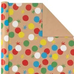 Hallmark Primary Birthday 3-Pack Kraft Wrapping Paper, 105 Sq. Ft. Total 9 Hallmark Primary Birthday 3-Pack Kraft Wrapping Paper, 105 Sq. Ft. Total -Hallmark Shop Primary Birthday 3Pack Kraft Wrapping Paper 5EWR6409 04