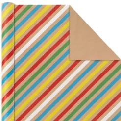 Hallmark Primary Birthday 3-Pack Kraft Wrapping Paper, 105 Sq. Ft. Total 10 Hallmark Primary Birthday 3-Pack Kraft Wrapping Paper, 105 Sq. Ft. Total -Hallmark Shop Primary Birthday 3Pack Kraft Wrapping Paper 5EWR6409 05