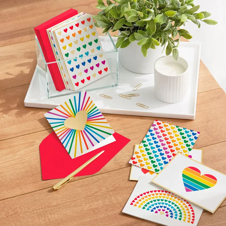 Hallmark Rainbow Hearts Boxed Blank Notes Assortment, Pack Of 24 5 Hallmark Rainbow Hearts Boxed Blank Notes Assortment, Pack Of 24 - Image 5