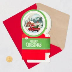 Hallmark Red Truck Snow Globe Musical 3D Pop-Up Christmas Card With Motion 14 Hallmark Red Truck Snow Globe Musical 3D Pop-Up Christmas Card With Motion -Hallmark Shop Red Truck Snowglobe 3D PopUp Music Motion Christmas Card 1299XOD9992 06