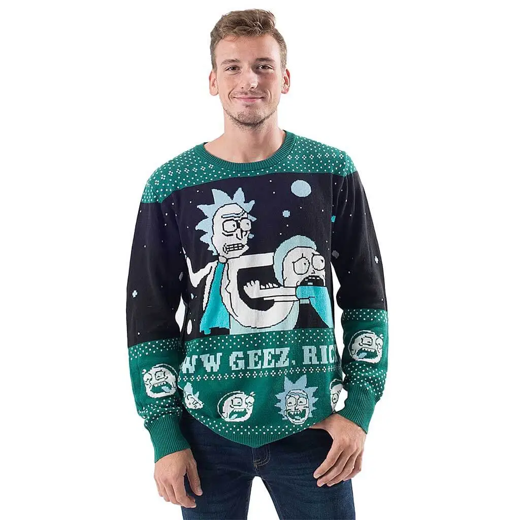 Rick And Morty Aww Geez, Rick Ugly Christmas Sweater 1 Rick And Morty Aww Geez, Rick Ugly Christmas Sweater