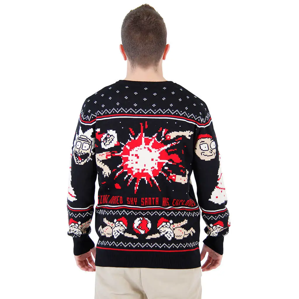 Rick And Morty Happy Human Holiday Ugly Christmas Sweater 4 Rick And Morty Happy Human Holiday Ugly Christmas Sweater - Image 4