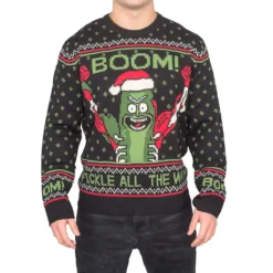 Rick And Morty Boom! PickleRick Ugly Christmas Sweater 7 Rick And Morty Boom! PickleRick Ugly Christmas Sweater -Hallmark Shop RickandMortyBoom PickleRickUglyChristmasSweater PickleRickUCS RMSM2647 333
