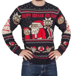 Rick And Morty Happy Human Holiday Ugly Christmas Sweater 6 Rick And Morty Happy Human Holiday Ugly Christmas Sweater -Hallmark Shop RickandMortyHappyHumanHolidayUglyChristmasSweater RMSM2115 RickMorty 42