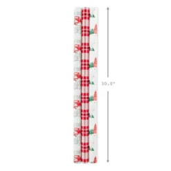 Hallmark Rustic Winter 3-Pack Reversible Metallic Christmas Wrapping Paper, 120 Sq. Ft. -Hallmark Shop Rustic Winter Reversible Christmas Wrapping Paper 5JXW1034 03