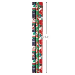 Hallmark Santa Fun 3-Pack Christmas Wrapping Paper Assortment, 120 Sq. Ft. 10 Hallmark Santa Fun 3-Pack Christmas Wrapping Paper Assortment, 120 Sq. Ft. -Hallmark Shop Santa Fun Hallmark Mahogany Christmas Wrapping Paper 5JXW1037 04
