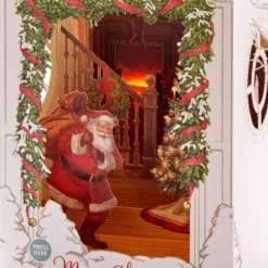 Hallmark Spirit Of Christmas Musical 3D Pop-Up Christmas Card With Light -Hallmark Shop Santa Shadow Box 3D PopUp Music Light Christmas Card 1099XOD4034 06
