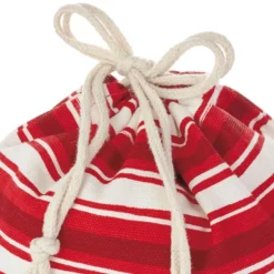 Hallmark 10" And 20" Santa And Stripes 2-Pack Fabric Christmas Gift Bags -Hallmark Shop Santa and Stripes Medium and XL Fabric Gift Bags XGB4902 06