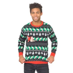 Santa Claus And Elfs Santapead Elves Ugly Christmas Sweater