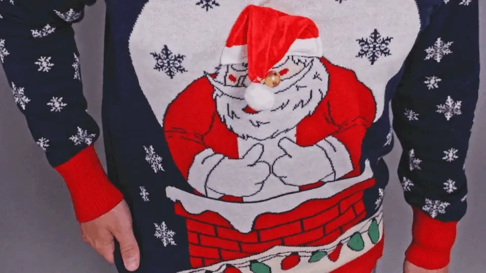 Flappy Santa Animated Hat Ugly Christmas Sweater 2 Flappy Santa Animated Hat Ugly Christmas Sweater - Image 2