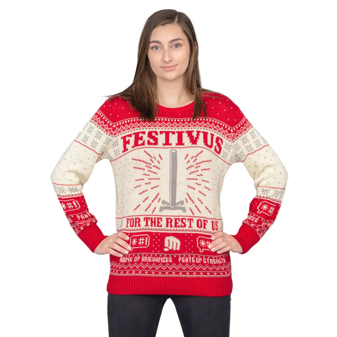 Women's Seinfeld Festivus For The Rest Of Us Pole Ugly Christmas Sweater 3 Women's Seinfeld Festivus For The Rest Of Us Pole Ugly Christmas Sweater - Image 3