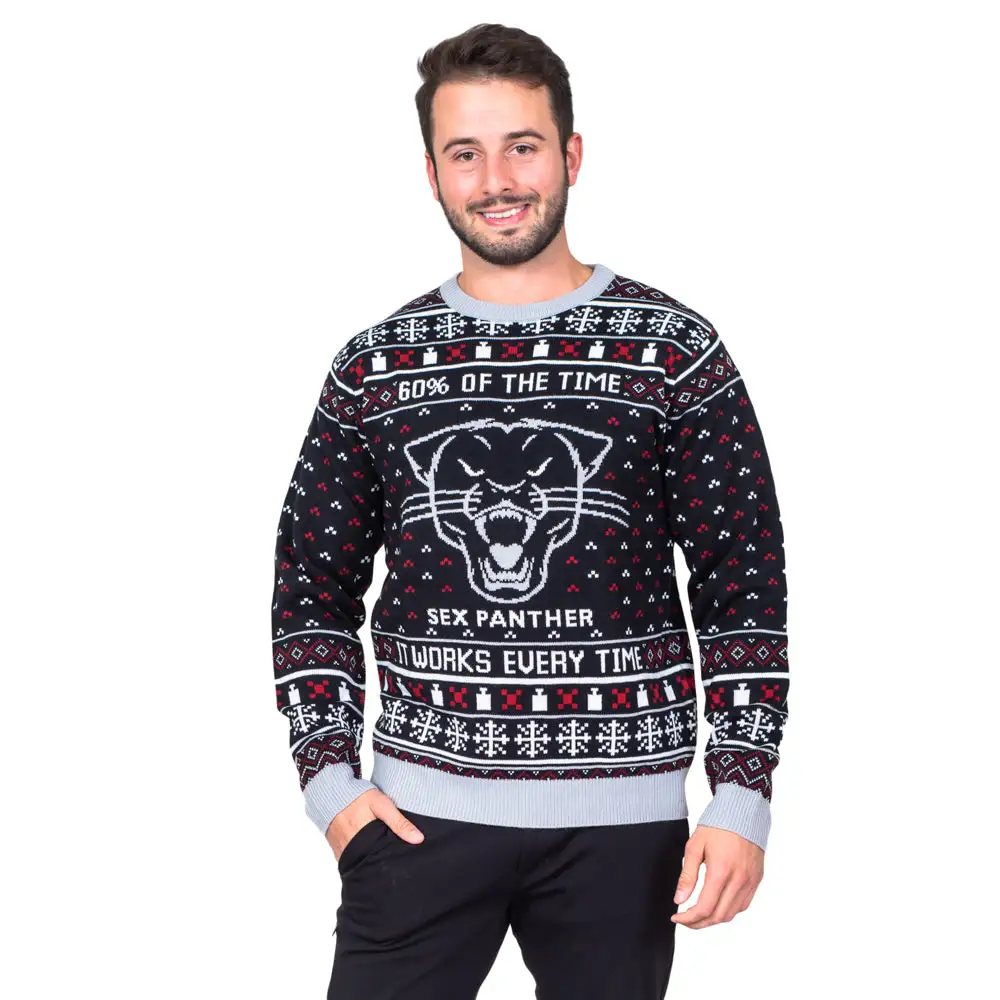 Sex Panther Black Ugly Christmas Sweater 1 Sex Panther Black Ugly Christmas Sweater