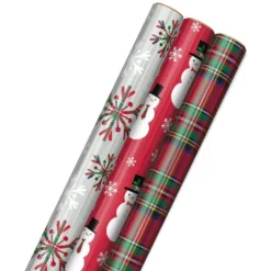Hallmark Snow Merry 3-Pack Foil Christmas Wrapping Paper Assortment, 60 Sq. Ft.