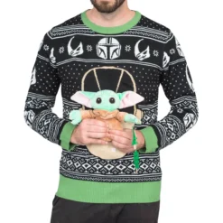 Star Wars Baby Yoda The Child Forces Trees Ugly Christmas Sweater -Hallmark Shop Star Wars Baby Yoda The Child Forces Trees Ugly Christmas Sweater 1