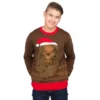 Star Wars Chewbacca Furry Face With Santa Hat Ugly Christmas Sweater